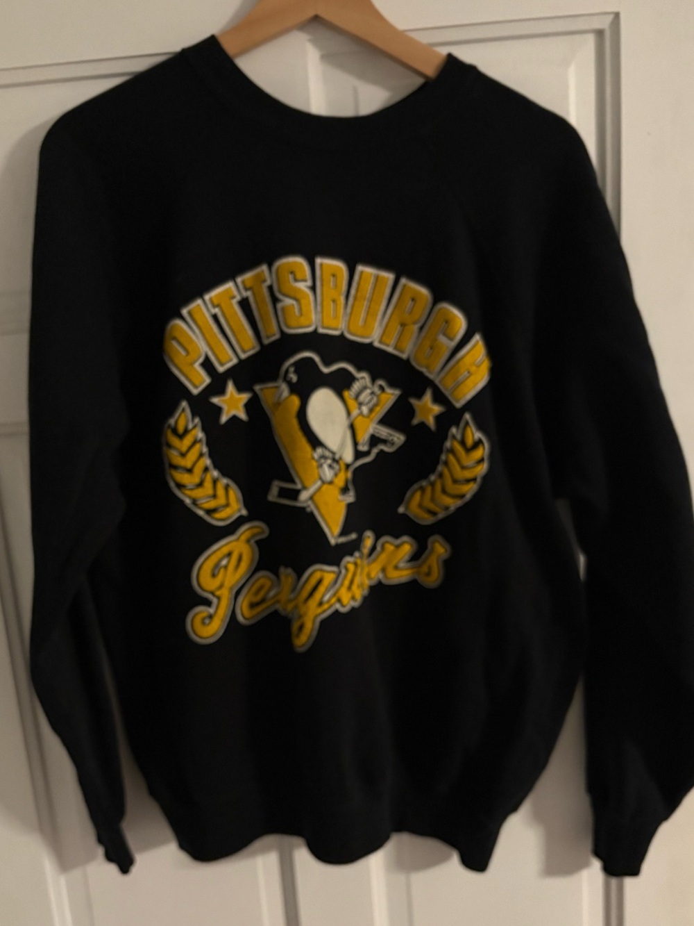 Vintage Pittsburgh Penguins Black Graphic Crewneck Sweatshirt